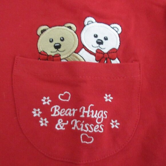 Fisher Price Girls 2-Piece Outfit 6/9 Mos Red Shirt & Pants Bear Hugs & Kisses - Picture 2 of 7